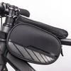 Itel TelForceone Atsparus vandeniui bicycle frame bag with a removable phone dėklas, skirtas juodos spalvos