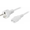 Įžemintas įtaiso kabelis DELTACO CEE 7/7 į IEC 60320 C1332, max 250V / 10A, 0.5m, baltas / DEL-109MV-50