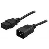 įžemintas prietaisas / pratęsimo kabelis, tiesus IEC 60320 C19 tiesiai IEC 60320 C20 , maksimalus 250V / 16A, 3m DELTACO juodas / DEL-112PA