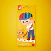 Janod trinamų spalvotų pieštukų rinkinys su trintuku, 3 metai+