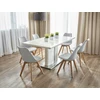 Jumi Balta skandinaviška kėdė su pagalve buko kojomis, skirta virtuvei Living Room Deluxe