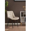 Jumi MINŠTOS VALGOMO KĖDĖS 2x VELIŪRO MODERNINĖ BEIGE KĖDĖ