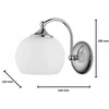 Jupiter Kinkiet LARGO Sidabrinė Baltas Szklany Klosz 1xE27 Lampa Ścienna Do Pokoju Dom