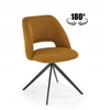 K546 Garstyčių juoda metalinė pasukama kėdė Modern Halmar