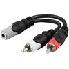 Kabelis DELTACO 3.5mm F-2xRCA M, 0.1m / AA-6A