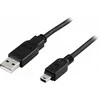 Kabelis DELTACO USB 2.0, Type A Male - Type Mini B Male, 2m, juodas / USB-26S