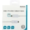 Kabelis DELTACO USB-C į USB-C, 1m, USB 3.1 Gen, E-Marker, 3A, baltas / USBC-1059M