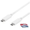 Kabelis DELTACO USB-C į USB-C, 0,5 m, 10 Gbps, 100 W 5A, USB 3.1 Gen 2, E-Market, baltas / USBC-1406