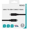 Kabelis DELTACO USB-C - USB-C, 5Gbit/s, 5A, 1M, juodas / USBC-1501M