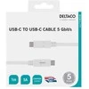 Kabelis DELTACO USB-C - USB-C, 5Gbit / s, 5A, 1M, baltas / USBC-1502M