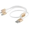 Deltaco Kabelis EPZI USB-C, apšvietimas, micro USB, 0.5m, baltas / USB-MULTI05
