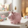 Kaj PIGGY BANK 13 CM KERAMIKOS ATIDARYTA DOVANA MERGAITĖMS VAIKAMS