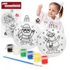 Kalėdinis plastikinis baublys 8 cm rinkinys iš 2 vnt. (Kalėdų Senelis, elnias) + dažai 6x3 ml artmaker