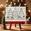 Kalėdinis tapybos rinkinys molbertas + teptukas + dažai + drobė 10x15 cm artmaker sniego žmogus