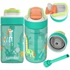 Kambukka Lagoon 400 ml Disco Zoo – butelis vaikams su šiaudeliu, Tritan, 100 % sandarus