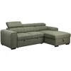 Home4you Kampinė sofa-lova ODELIA Dešininė, Šviesiai Žalia, 252x165 cm