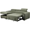 Home4You Kampinė sofa-lova ODELIA Šviesiai žalia, su patalynės dėže