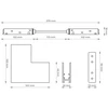 Kampinis vertikalus jungimas paviršinių bėgelių magnetinės sistemos DPM MTL-S-VL-B