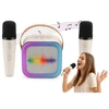 KARAOKĖS RINKINYS 2 MIKROFONAI BELAIDIS BLUETOOTH GALBARIASIS SUPER GARSU