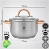 Karl Hausmann INDUKCINĖS DUJINĖS NERŪDIJANTOJO PLIENO 1,6L 16cm SU DANČIU AUKSINIU