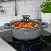 Karl Hausmann INDUKCINIS DUJINIS GRANITINIS PUODAS 2,3L 20cm SU DANGIU MAŽAS PUODAS PILKAS