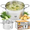 Karl Hausmann INDUKCINIS PUODAS, DUJOS, PLIENAS 18/10 4,7L 22cm INDUKCINIAI PUODAI SU DANGIU