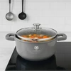 Karl Hausmann PUODAS INDUKCINIS DUJINIS GRANITINIS PUODAS 4,4L 24cm DANGINIS APVALUS PUODAS PILKAS
