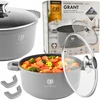 Karl Hausmann PUODAS INDUKCINIS DUJINIS GRANITINIS PUODAS 4,4L 24cm DANGINIS APVALUS PUODAS PILKAS