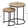 Home4You Kavos staliukai ELTO D44,5xH50cm D34,5xH40cm Ąžuolo