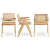 Kėdė Mebel Elite MADERA, medinė, ąžuolo spalvos, smėlio apmušalas