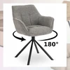 Kėdė Mebel Elite PEONY, pasukama, pilka