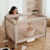 Kelioninė lovytė su čiužiniu, kompaktiška, lengva 7kg, maniežas – Lionelo Amelie Juodas