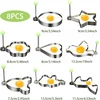KEPTŲ KIAUŠINIŲ IR omletų FORMĖJIMAI – 8 VIENŲ RINKINYS + ALIEJUS ŠEPETĖLIS