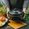 Keptuvė NAVA, apvalus puodas su dangčiu, BBQ GURU, 26 cm, 3L, emaliuotas