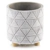 Polnix Dekoratyvinis gėlių vazonas Etno Ø14cm H15cm keram./pilkas/baltas