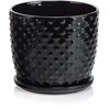 Polnix Dekoratyvinis gėlių vazonas Piano D15cm H13cm keraminis/juodas