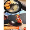 Ketaus puodas 24 cm mažas Wok pieno neprideganti keptuvė su dangčiu
