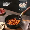 Ketaus puodas 24 cm mažas Wok pieno neprideganti keptuvė su dangčiu