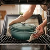 Ketaus skrudinimo keptuvė emaliuota indukcinė orkaitė HAGE 6L jūros druska