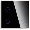 Keturpolis sensorinis jungiklio dangtelis Feelspot, juodas, 47x47mm