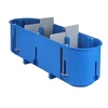 Keturvietė pagilinta dėžutė į gipso kartoną 281x68x63mm, 960 °C, IP20, mėlynos sp.