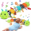 KIDINO Kūdikių sensorinis žaislas, muzikinis pliušinis antistresinis vikšras