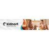 Kidnort 2in1 rudas silikoninis dantukas skirtas maistui nuo 4 mėn
