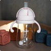 Kidnort Bringebaer 300 ml neišsiliejantis buteliukas, rožinis, gravitacinis šiaudelis, 6m+ BE BPA