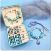 Kidsgifts Karoliukai, skirti apyrankėms gaminti, rinkinys Grandinėlės Charms Dovanų dėžutė
