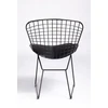 King Home NET SOFT juoda kėdė - juoda pagalvėlė, metalinė