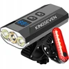 KINGSEVEN Galinga BIKE lempa LED lemputė priekinis + galinis 1200lm žibintuvėlis 5200mAh BIKE
