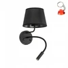 Kinkiet do czytania su USB MAJA Juodas 10203 TK Lighting