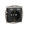 Schneider Electric Kištukinis lizdas SCHNEIDER Sedna Design, su užsklanda + 2 USB, 4A, antracitas; SDD114052