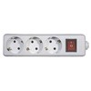 Kištukinis lizdas su įžeminimu ir jungikliu 3-viet./230V/16A baltas